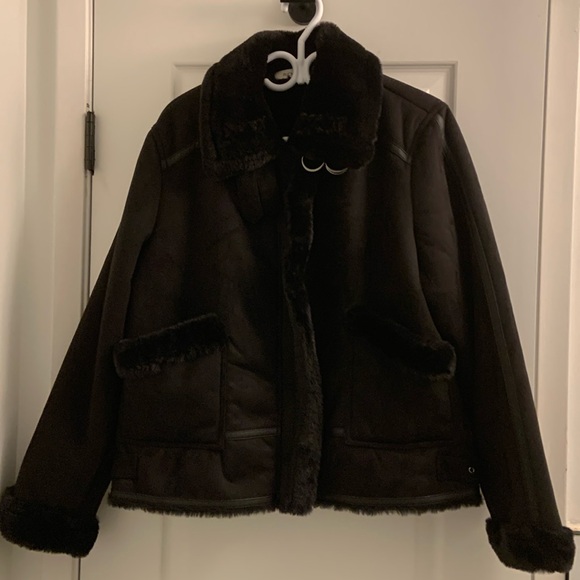 Ricki's Jackets & Blazers - Faux Sued black jackets with fur
